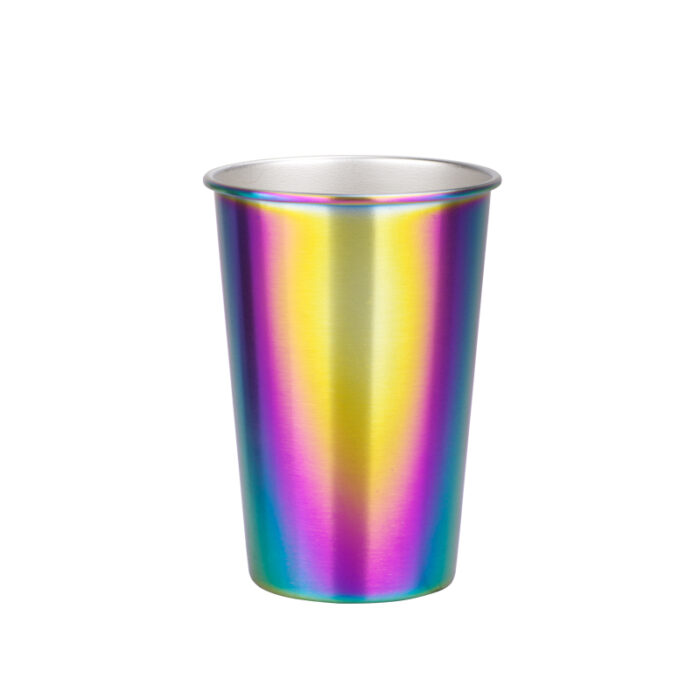 Stackable Metal Coffee Tumbler Stainless Steel Pint Cups with Lid And Straw CM28 - Image 4