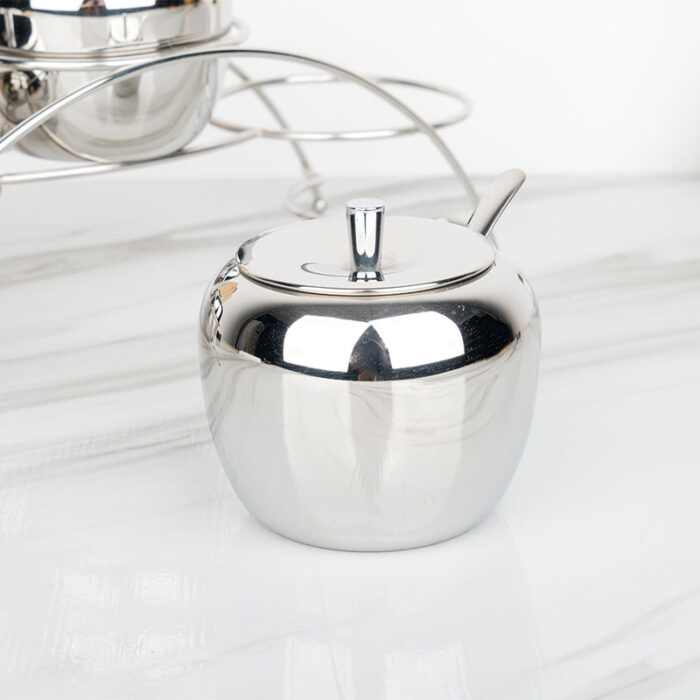 Stainless Steel Salt Sugar Spice Bottle Set with Stand, 7Pcs, Large Capacity ZX002 - Image 6