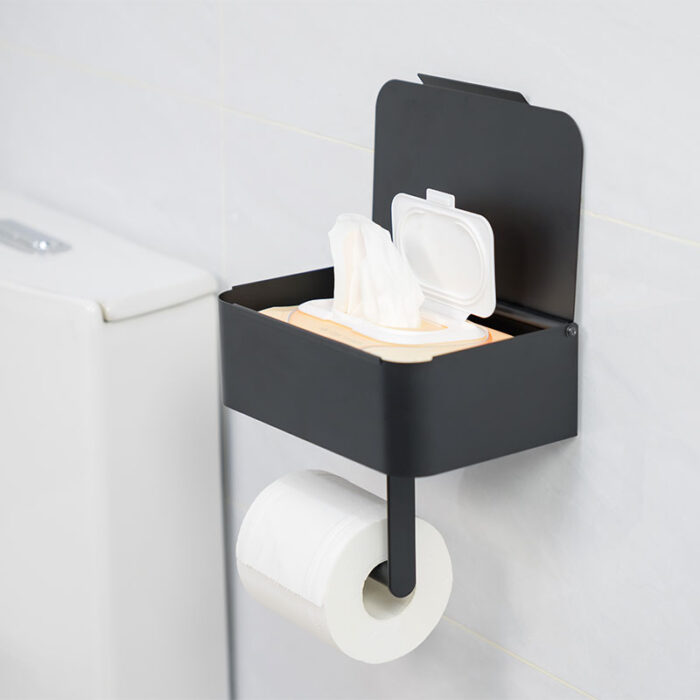 Removable Toilet Paper Towel Holder with Storage Box, Metal, Lid BRP04缩略图 Removable Toilet Paper Towel Holder with Storage Box, Metal, Lid BRP04缩略图