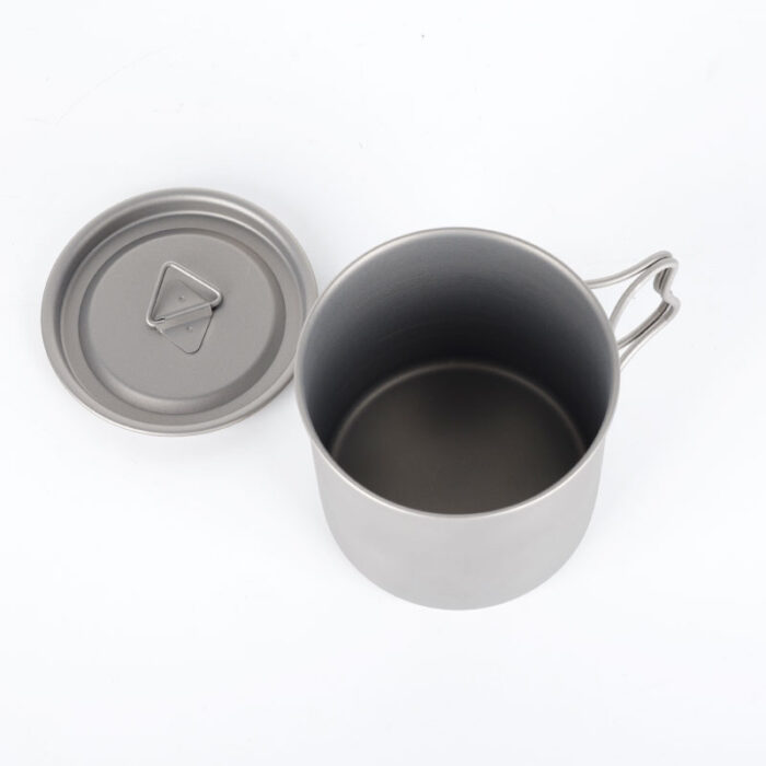 Titanium Coffee Mug with Lid and Foldable Handle, 500/600ml, Outdoors, 1CP2410 - Image 3