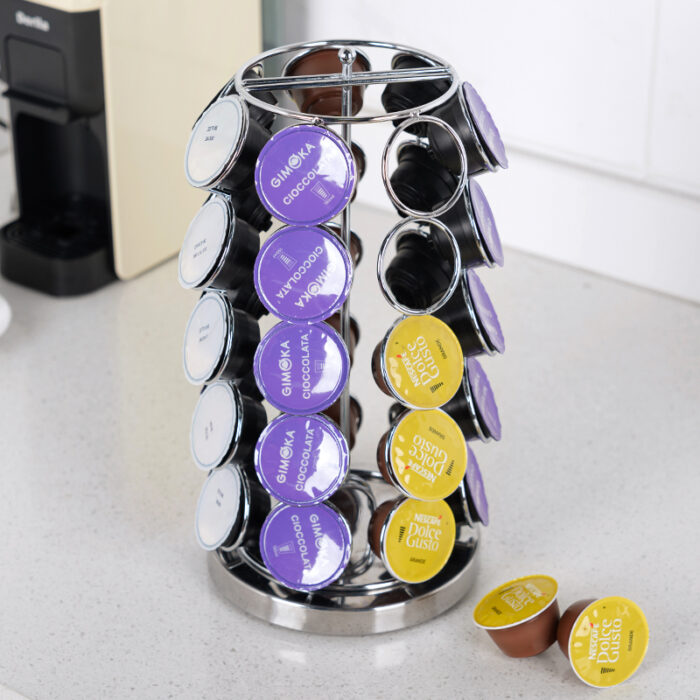 Spins 360-Degrees Dolce Gusto Coffee Pod Holder, Metal, Counter, 35pcs CH6001 - Image 7