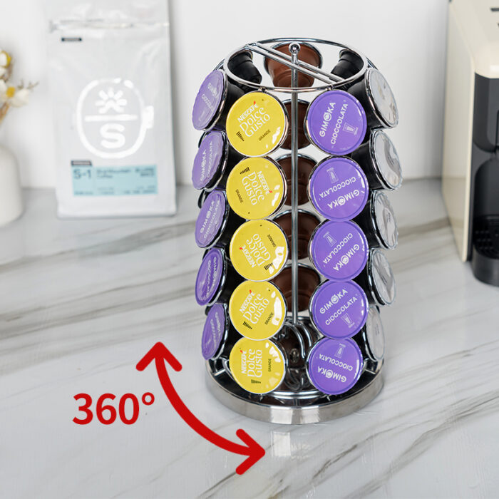 Spins 360-Degrees Dolce Gusto Coffee Pod Holder, Metal, Counter, 35pcs CH6001 - Image 6
