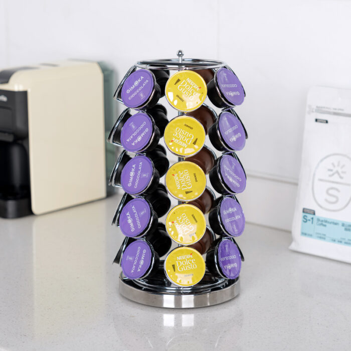 Spins 360-Degrees Dolce Gusto Coffee Pod Holder, Metal, Counter, 35pcs CH6001