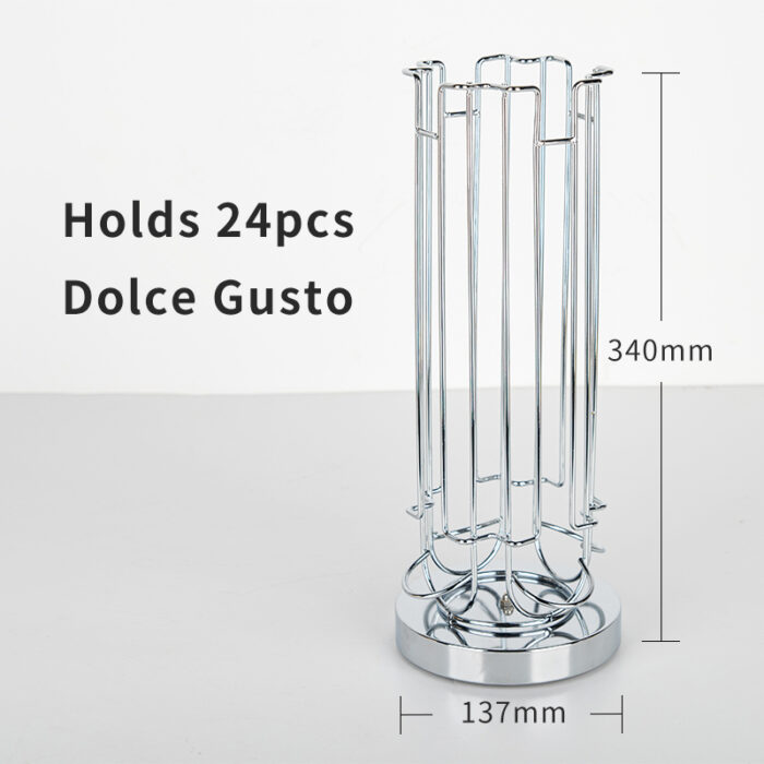 Coffee Pod Holder Stand for Nespresso Dolce Gusto Capsule, Metal, Counter, 24pcs CH6002 - Image 3