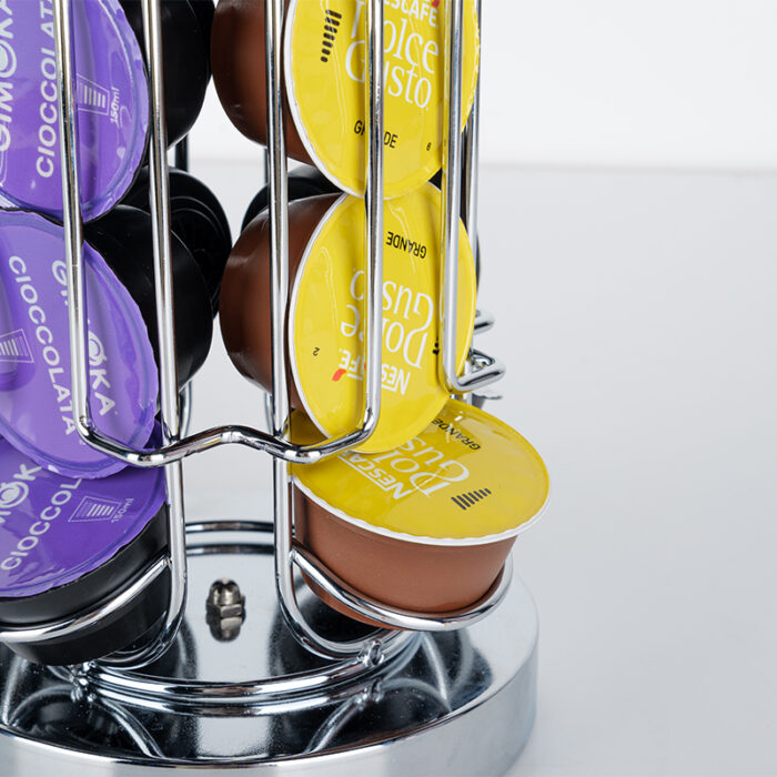 Coffee Pod Holder Stand for Nespresso Dolce Gusto Capsule, Metal, Counter, 24pcs CH6002 - Image 4