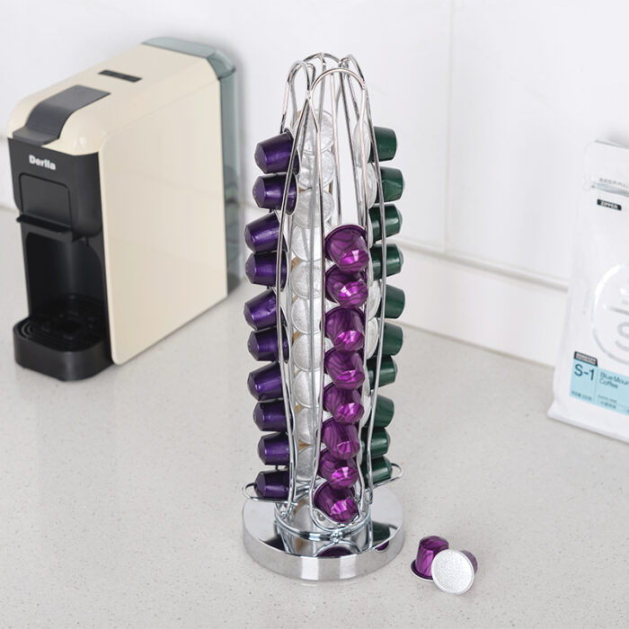 Coffee Capsule Storage Rack with Nespresso OriginalLine, Metal, Counter, 40pcs CH6003 - Image 4