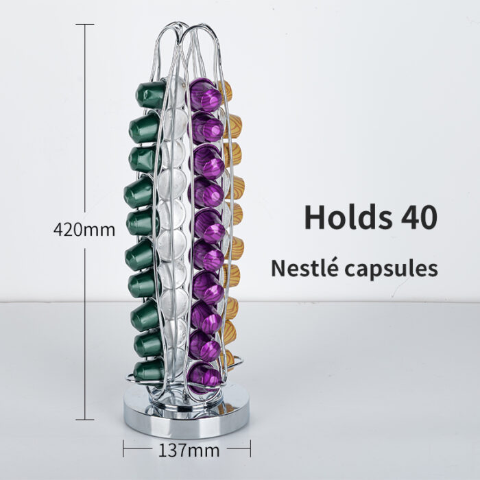 Coffee Capsule Storage Rack with Nespresso OriginalLine, Metal, Counter, 40pcs CH6003 - Image 3