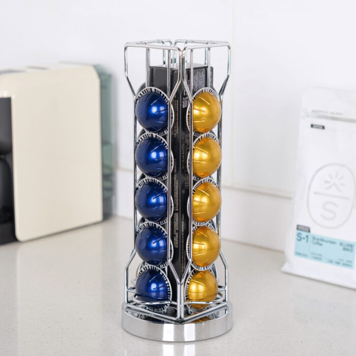 360° Rotating Vertuo Pod Holder Carousel Stand, Metal, Counter, 30pcs CH6004