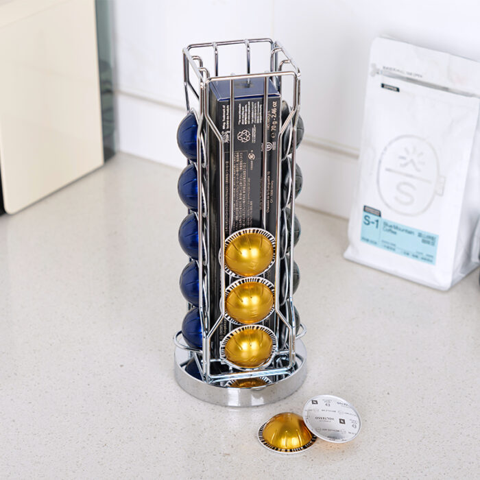 360° Rotating Vertuo Pod Holder Carousel Stand, Metal, Counter, 30pcs CH6004 - Image 4