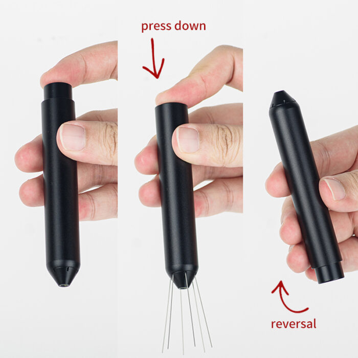 Espresso Distribution Tool With Retractable Needles, Black, Espresso Accessories, 1CP2409 - Image 8
