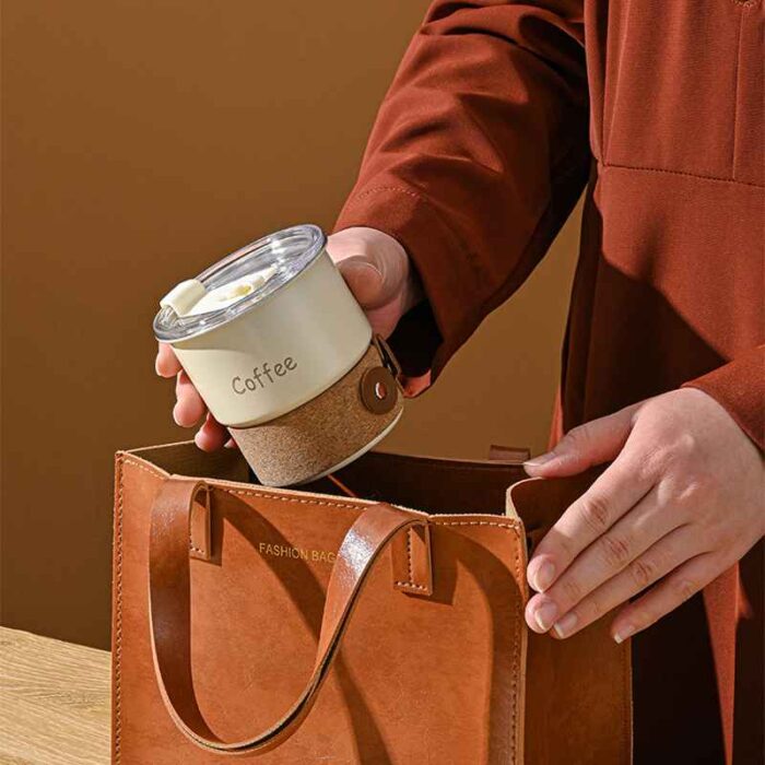 Car Tumblers Coffee Mug With Lid and Straw, Camping, Stainless Steel, 1CP2410 - Image 5