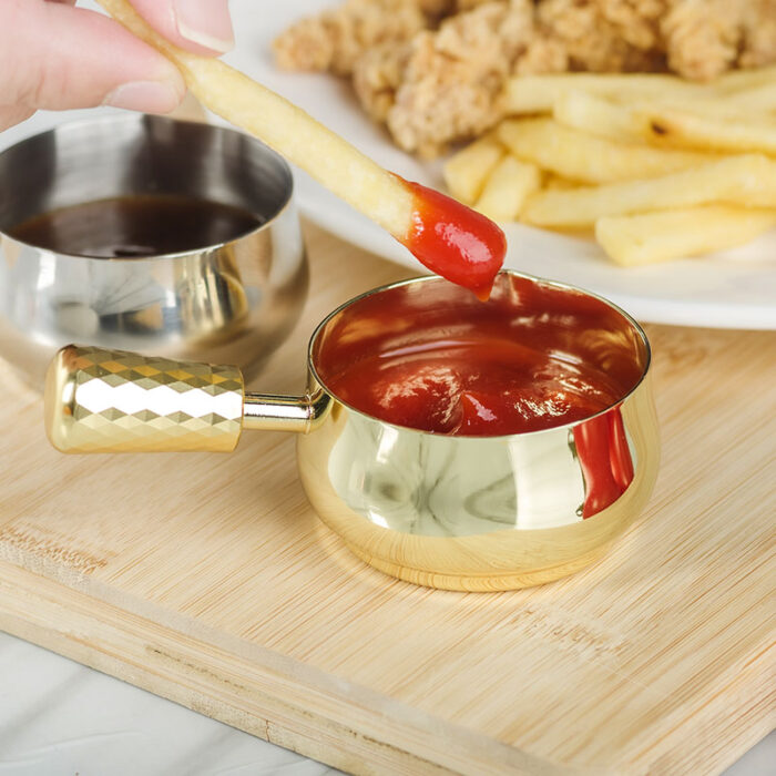 Luxury Sauce Cups with Handle, Stainless Steel, Multicolor, 1HP2157