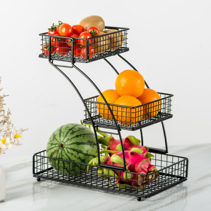 3 Tier Multi-Functional Home Storage Basket, Fruit Basket Removable, 1HP2164-S