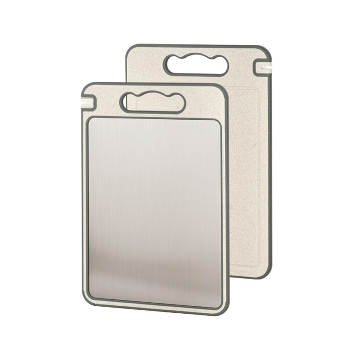 Titanium and Wheat Straw PP Double Sided Chopping Board with Knife Sharpener 1KP2251 - Image 2