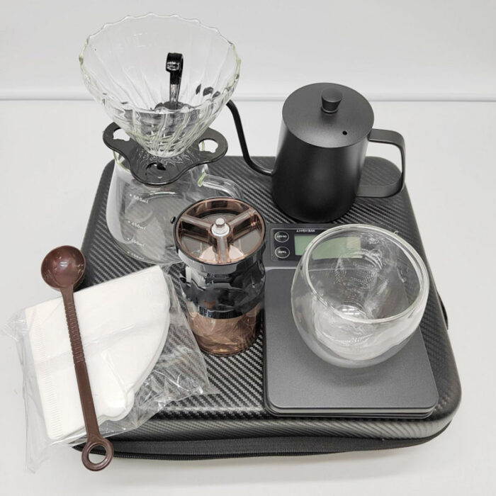 Pour Over Coffee Maker Kit with Carry Case, 8-piece All-in-one, A160 - Image 6
