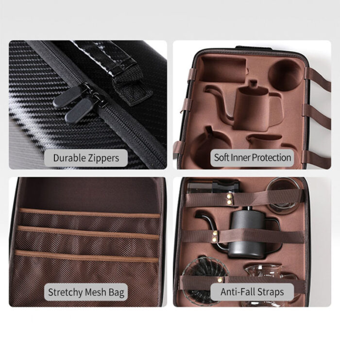 Pour Over Coffee Maker Kit with Carry Case, 8-piece All-in-one, A160 - Image 7