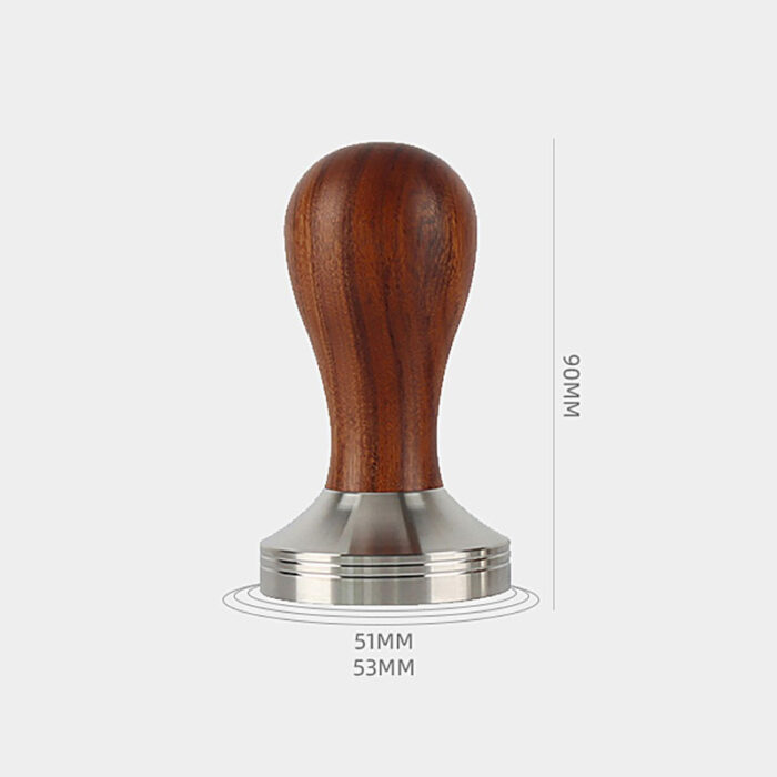 Coffee Tamper Espresso Press, Wooden Handle, Stainless Steel Base A165 - Image 4