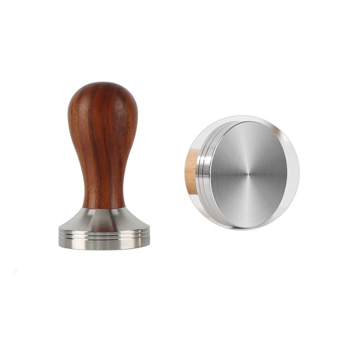 Coffee Tamper Espresso Press, Wooden Handle, Stainless Steel Base A165 - Image 5