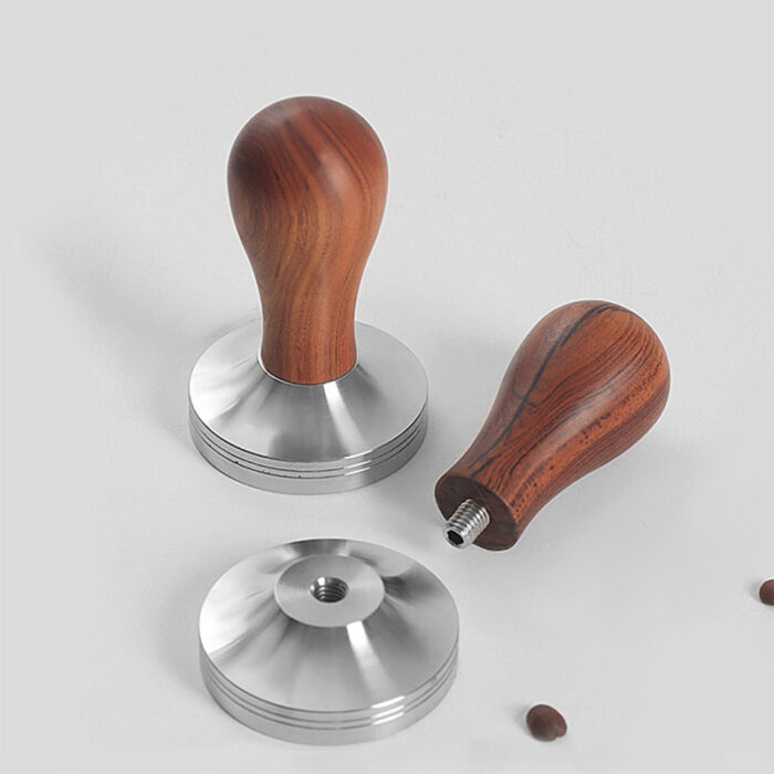 Coffee Tamper Espresso Press, Wooden Handle, Stainless Steel Base A165 - Image 7