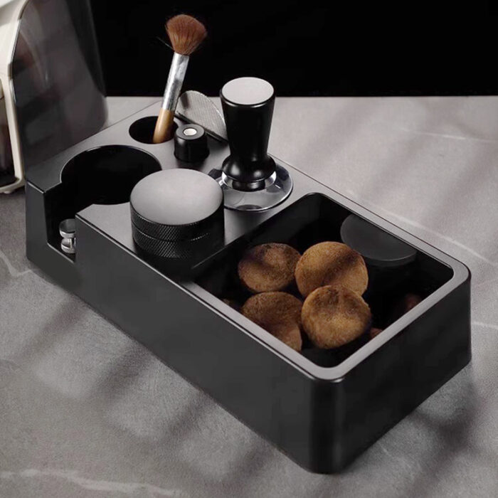 Coffee Tamper Station Base Espresso Knock Box, ABS, Black, A163 - Image 7
