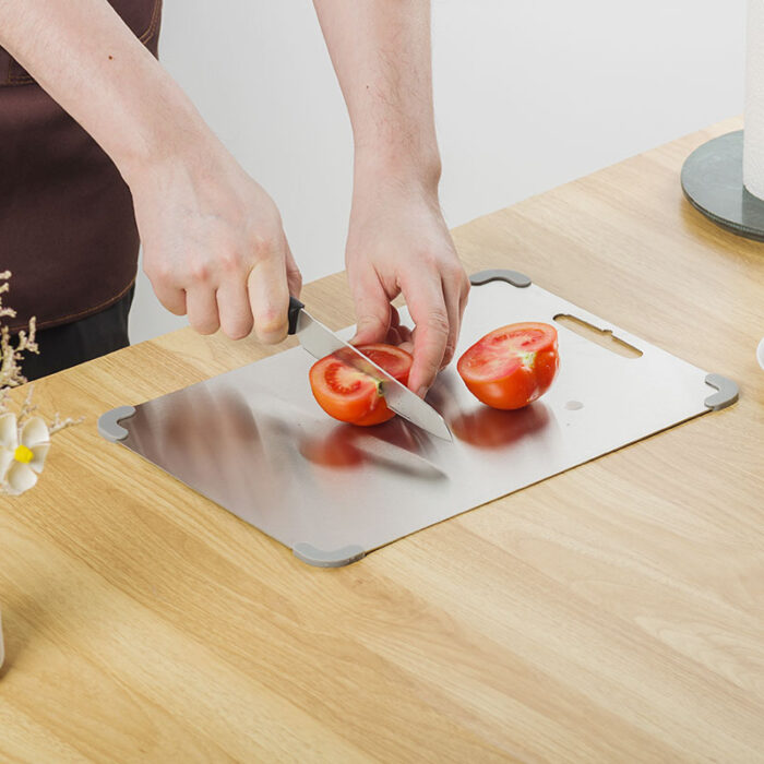 Cutting Board with Silicone Corner Protect, Stainless Steel, CCB01-P