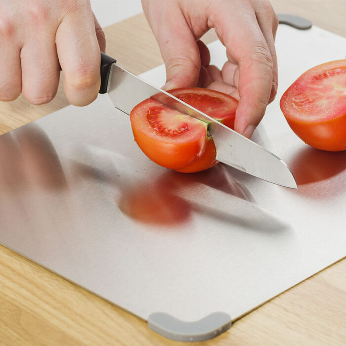 Cutting Board with Silicone Corner Protect, Stainless Steel, CCB01-P - Image 5