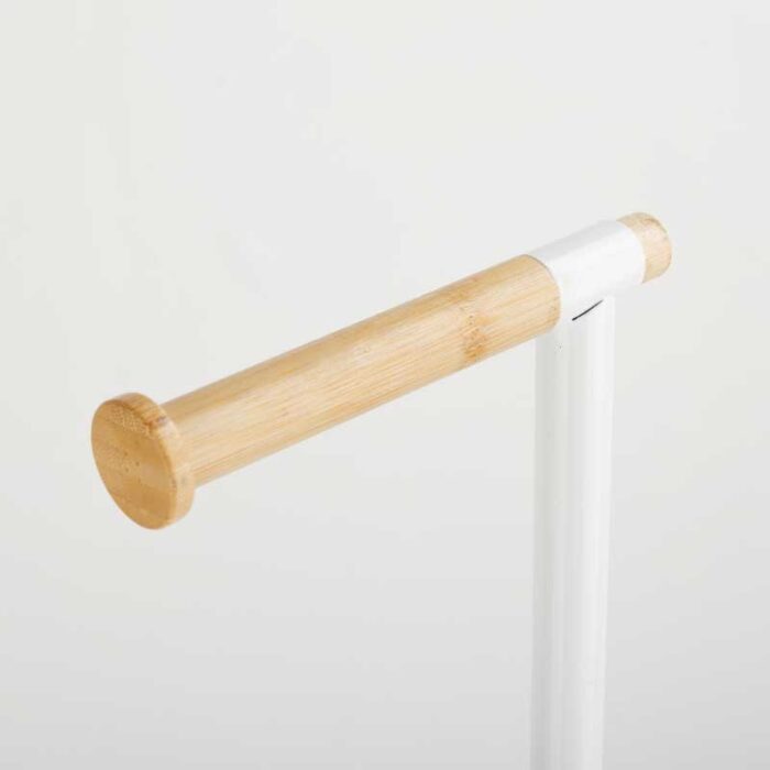 Bathroom Metal Toilet Paper Holder Stand, 4 Spare Rolls, White, PH621 - Image 5