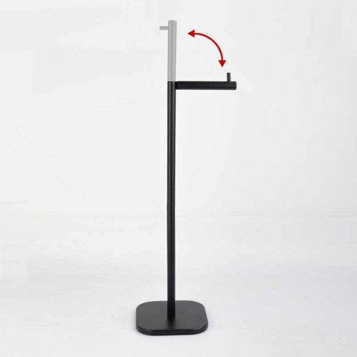 Bathroom Metal Toilet Paper Holder Stand, 4 Spare Rolls, Black, PH620 - Image 3