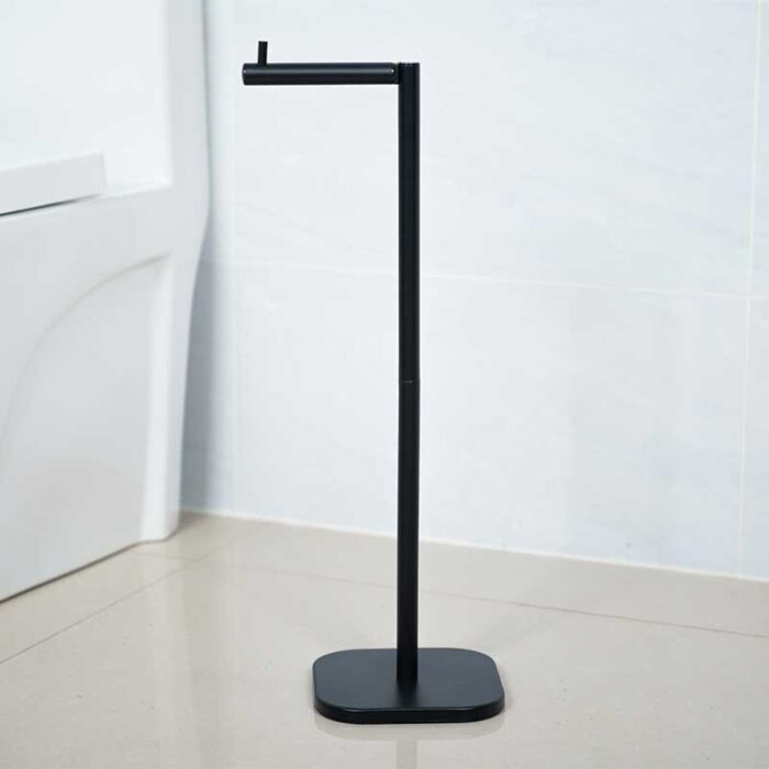 Bathroom Metal Toilet Paper Holder Stand, 4 Spare Rolls, Black, PH620 - Image 7