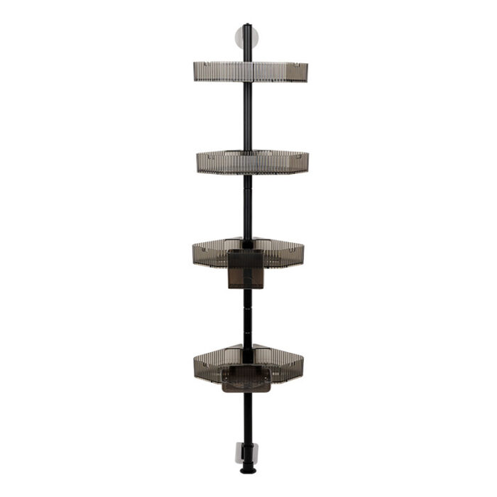 Corner Shower Caddy Tension Pole Organizer, 4 Tiers, Adjustable, Rotating 1BP2526 - Image 2
