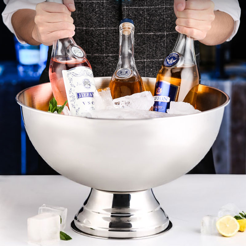 Large Beverage Tub champagne Beer Bucket, Stainless Steel, 12L, IB2103