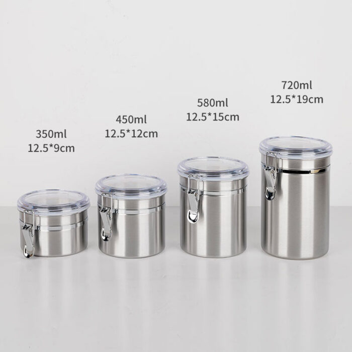 Stainless Steel Food Storage Containers Set for Sugar Flour Tea Coffee S517-2 - Image 2