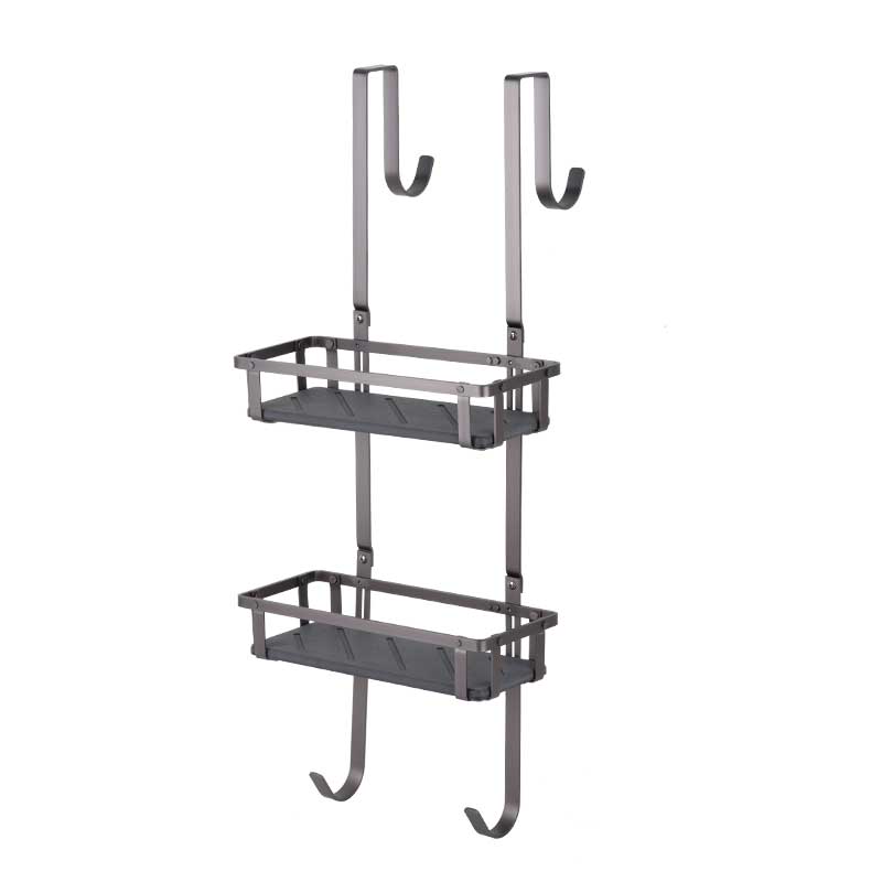Over Door Bathroom Shower Caddy with Diatomite, 2 Tiers, Aluminium, BR540