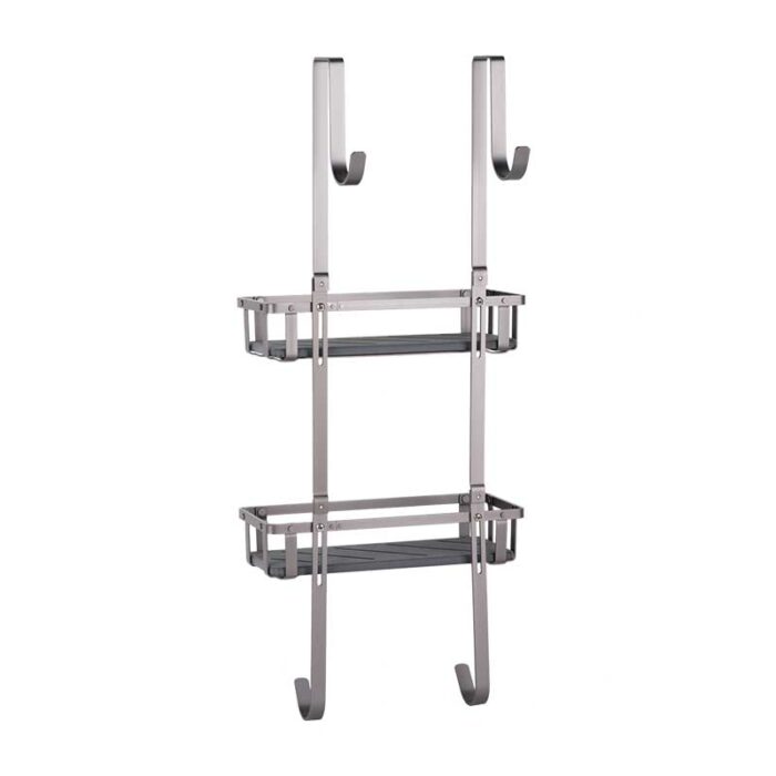 Over Door Bathroom Shower Caddy with Diatomite, 2 Tiers, Aluminium, BR540 - Image 2