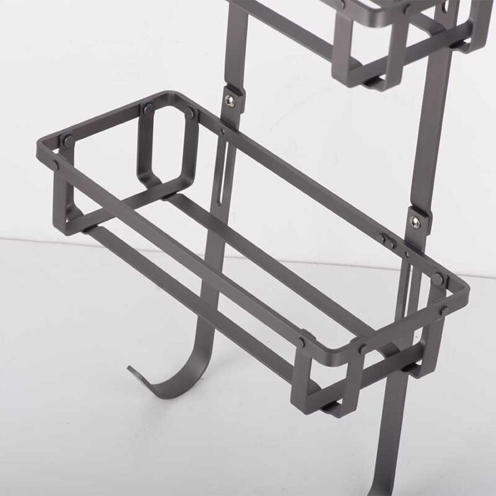 Over Door Bathroom Shower Caddy with Diatomite, 2 Tiers, Aluminium, BR540 - Image 3