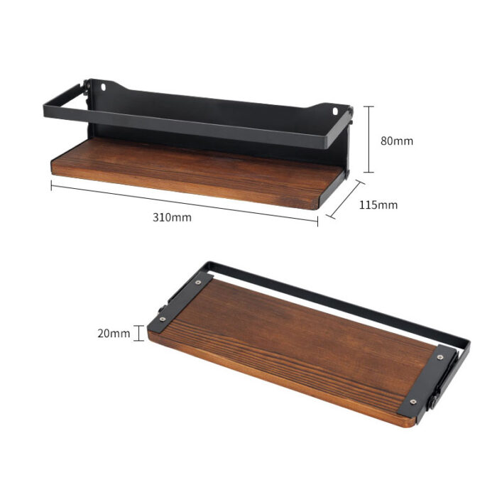 Foldable Refrigerator Magnetic Spice Holder, Black, Wood, Metal, MHK1012 - Image 6