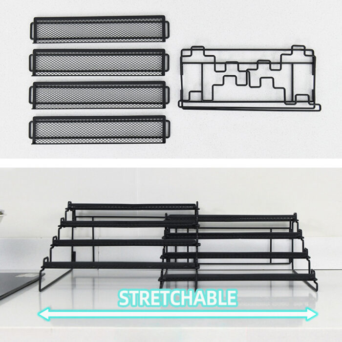 3 Tier Spice Rack Organizer for Cabinet, Expandable, Metal, 1KP2279 - Image 3