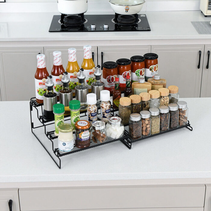 3 Tier Spice Rack Organizer for Cabinet, Expandable, Metal, 1KP2279