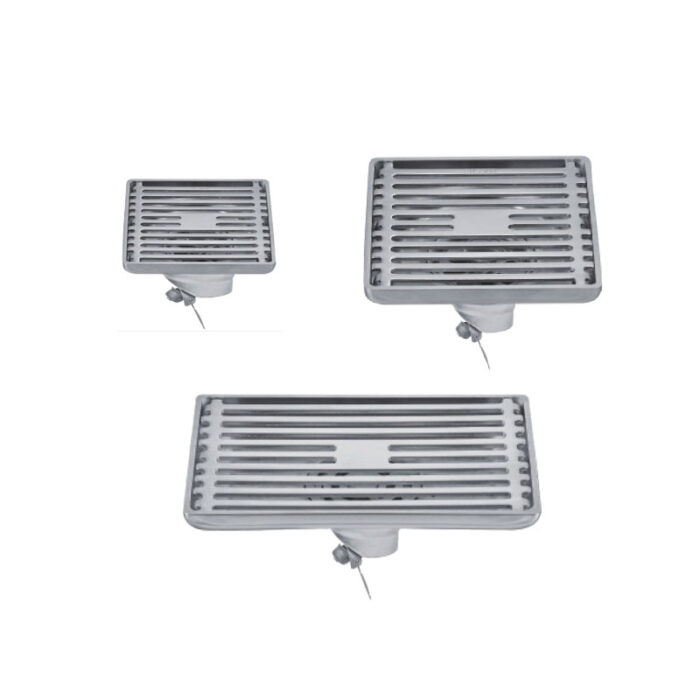 Square Insert Shower Drain with Hair Strainer, Stainless Steel, SD151缩略图
