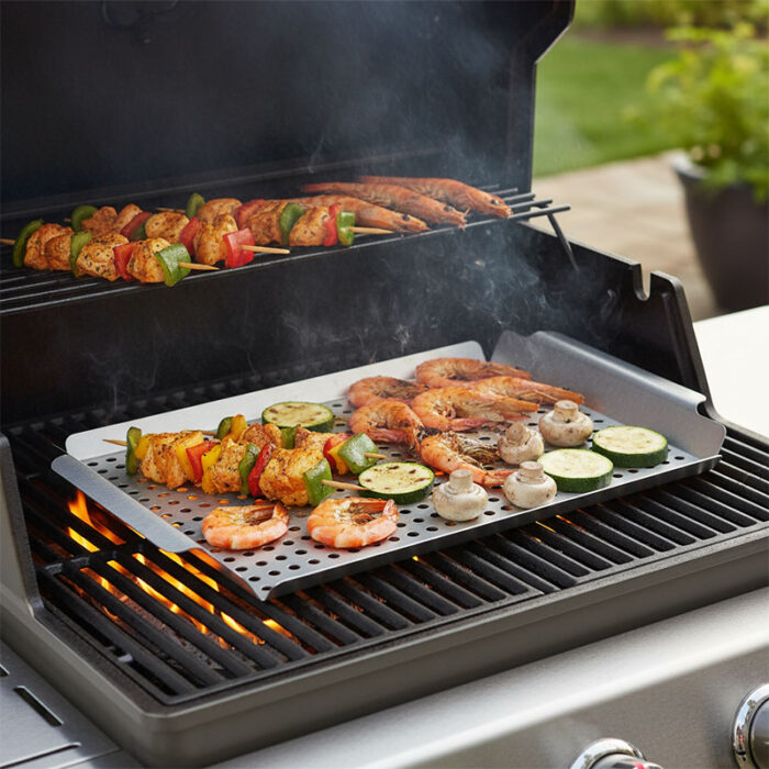 Stainless Steel Grill Topper with Handles, Rust Resistant Grill Pan, BGB101缩略图
