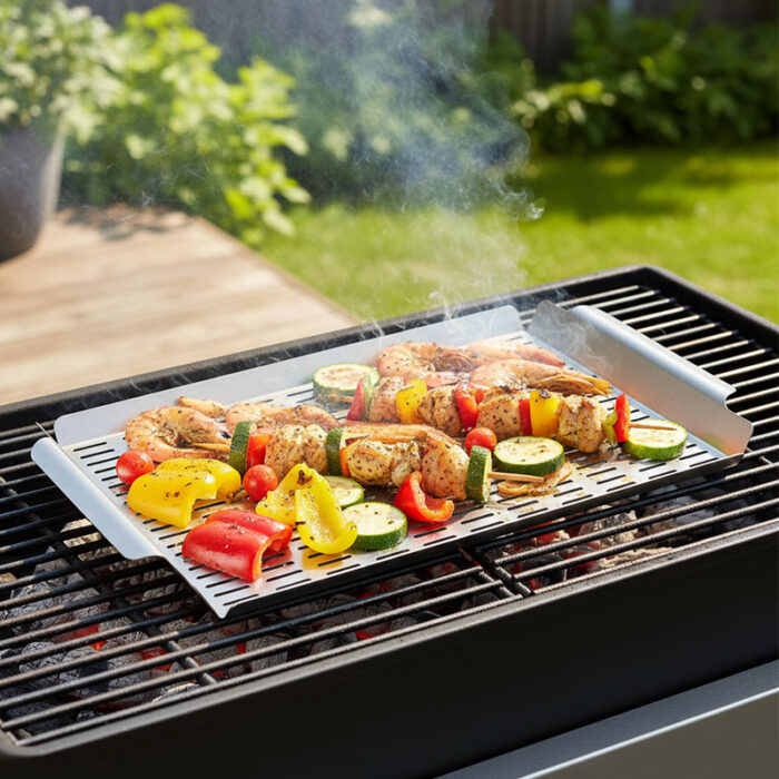 Premium Large Stainless Steel Pan Topper Tray For Outdoor Grill BGB102缩略图