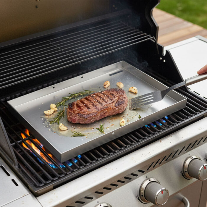 Stainless Steel Cooking Griddle Flat Top Plate Insert with Handles BGB201缩略图