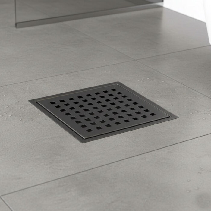 Square Shower Floor Drain with Tile Insert Grate, Stainless Steel, FD08缩略图