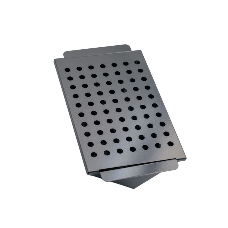 Nonstick V-Shaped Smoker Box for Gas Grills Flavorizer Bars, Metal, Lid, GSB02