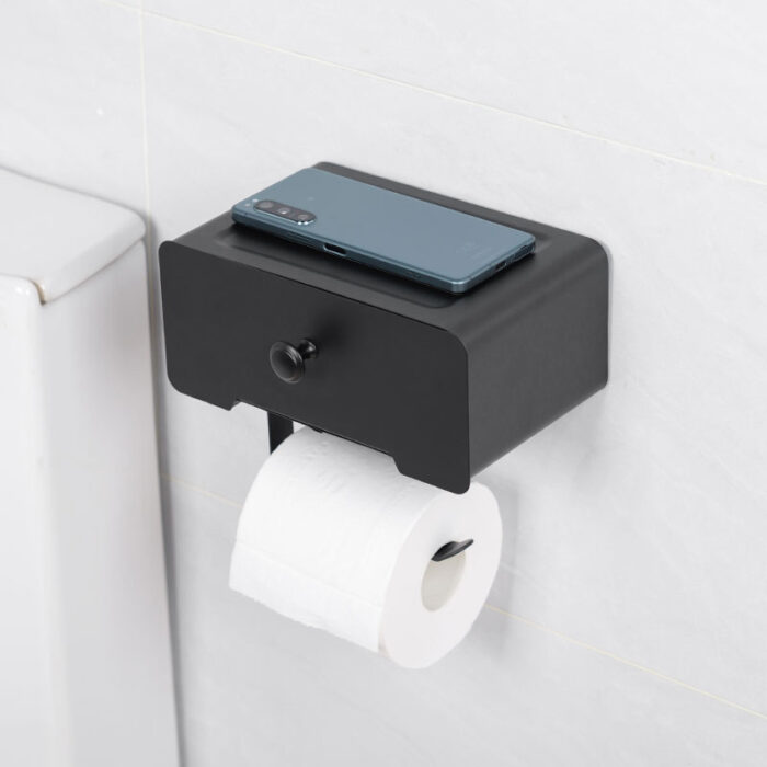 Toilet Paper Holder with Dawer, Wet Wipes Dispenser, Metal, BR95916缩略图