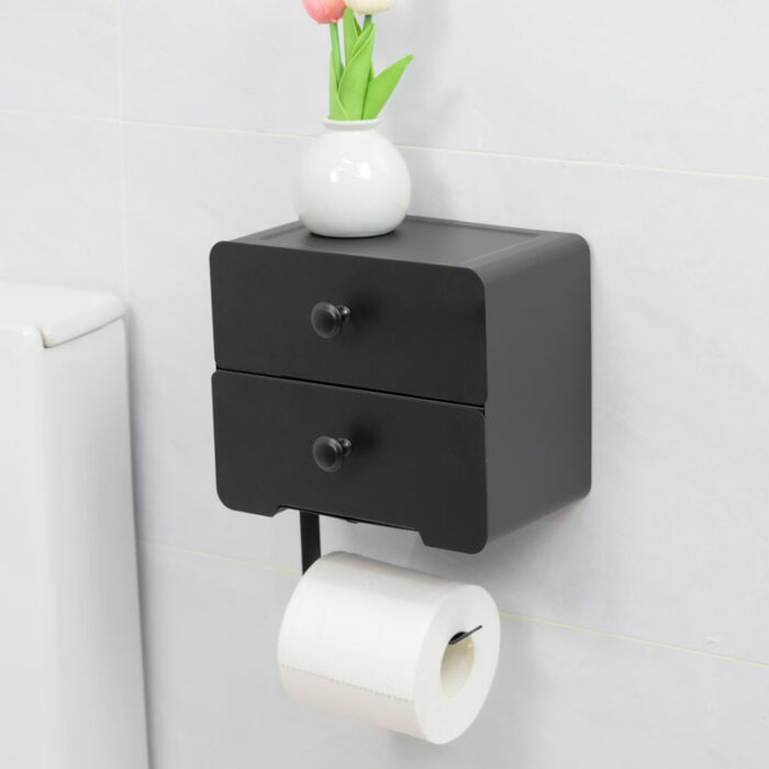 Toilet Paper Holder with 2 Tier Dawer, Wet Wipes Dispenser, Metal, BR95918缩略图