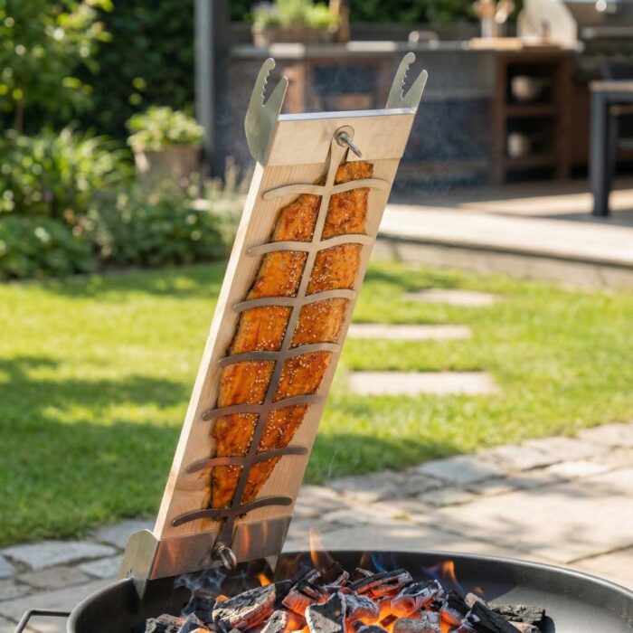 Customised Stainless Steel Holder for Wooden Salmon Plank, Accessories, FSB08缩略图