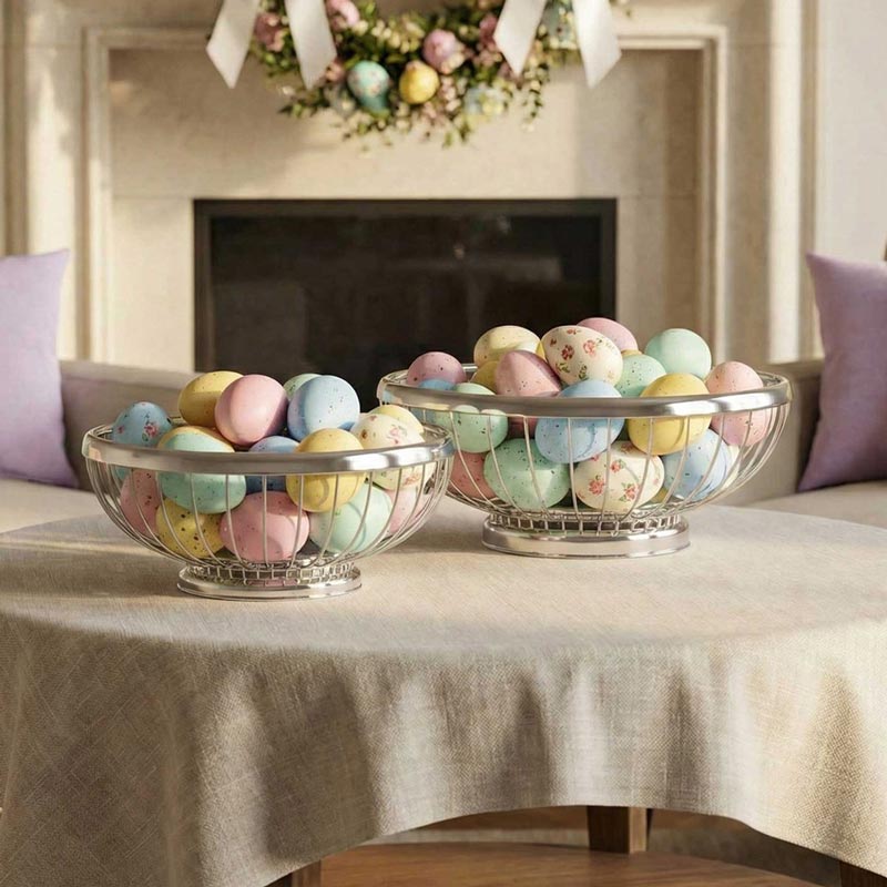 Stainless Steel Wire Fruit Baskets, 2 Size, Kitchen Basket, FR156