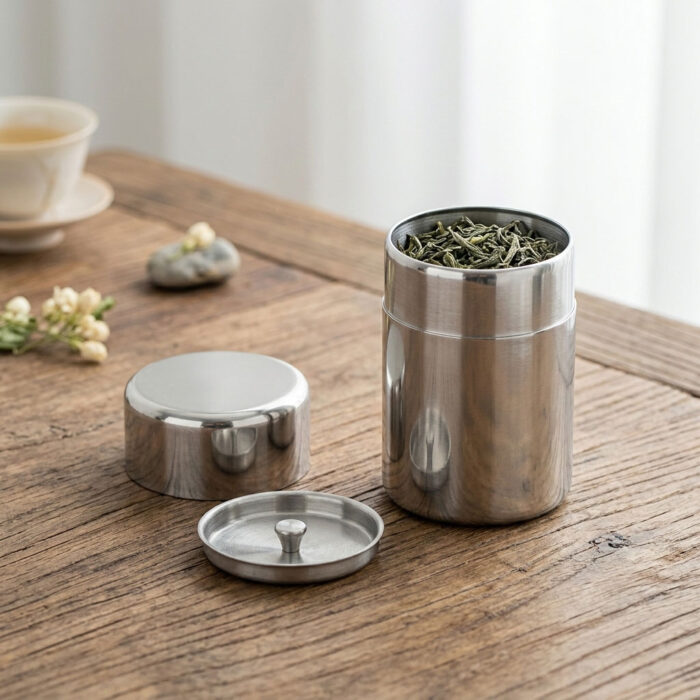 Double-Lid Stainless Steel Tea Canister for Loose Leaf Tea, 3Size, 1HP2161缩略图