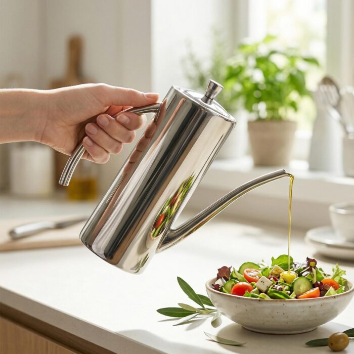 Gooseneck 304 Stainless Steel Oil Dispenser ,Olive Oil Can, 700ml, OP2104缩略图